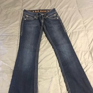 Rock revival dark wash jean. Bootcut/wide leg